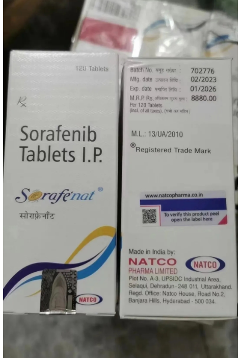 索拉非尼（Sorafenib,多吉美）的适应症是什么？副作用是什么？印度索拉非尼价格多少？